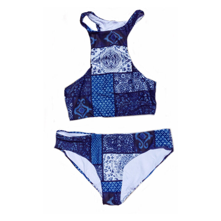 Patchwork baby store blue bikini set