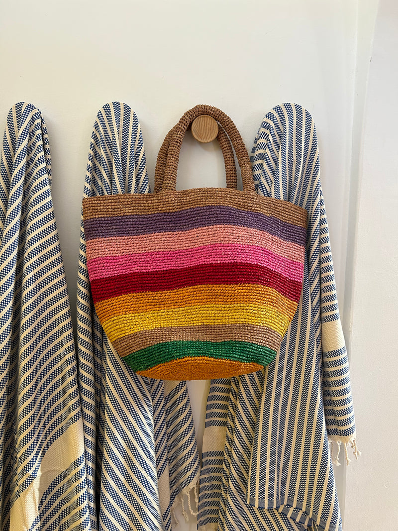 Rainbow Raffia Bag