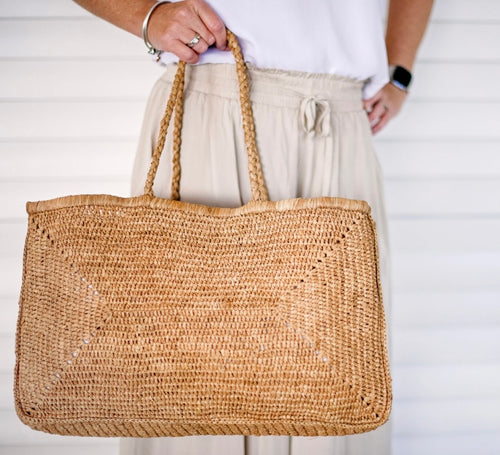 Vanessa Raffia Tote Bag Basket