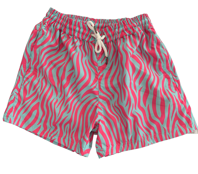 MENS BOARDIES - PINK & BLUE ZEBRA