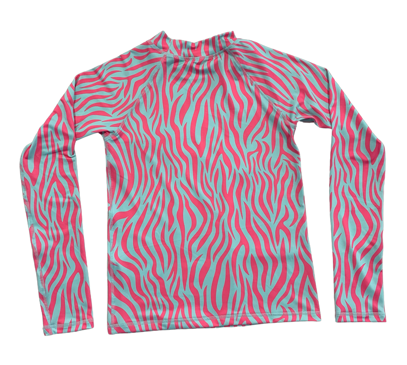 BOYS RASHIE  - PINK & BLUE ZEBRA