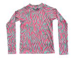 BOYS RASHIE  - PINK & BLUE ZEBRA