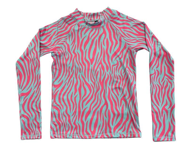 BOYS RASHIE  - PINK & BLUE ZEBRA