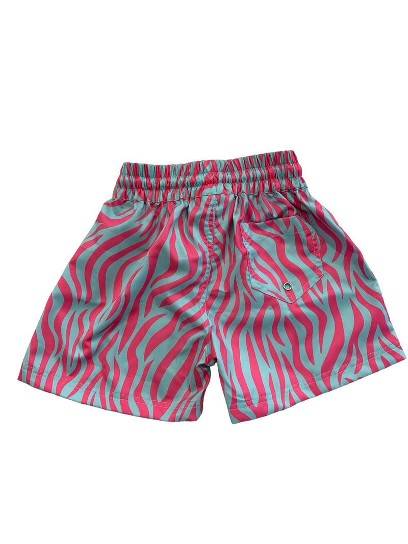 BOYS BOARDIES - PINK & BLUE ZEBRA