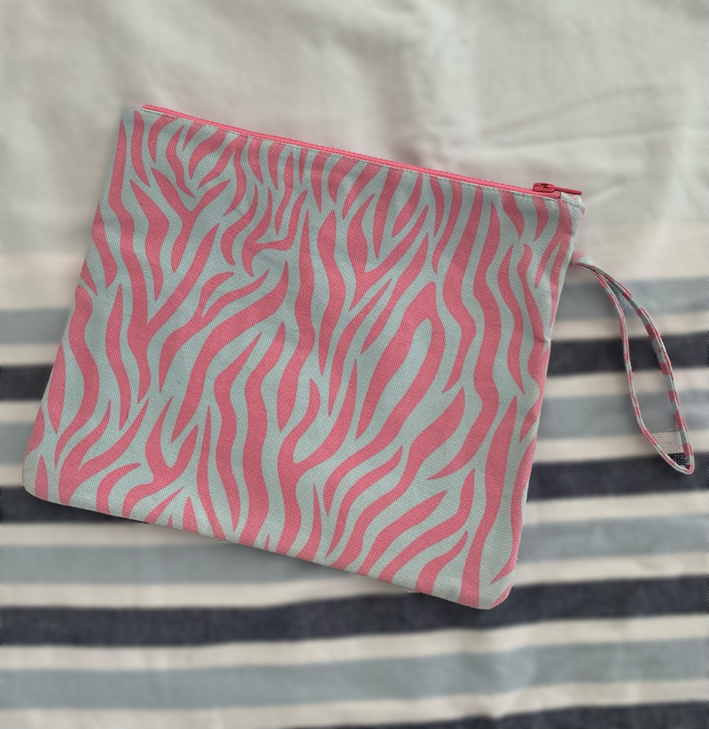 POUCH - PINK & BLUE ZEBRA