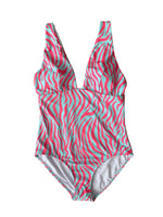 WOMENS ONE PIECE PINK & BLUE ZEBRA