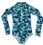 GIRLS SURF SUIT - BLUE CAMO