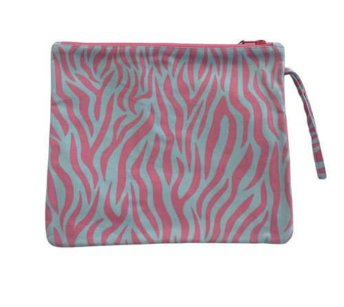 POUCH - PINK & BLUE ZEBRA