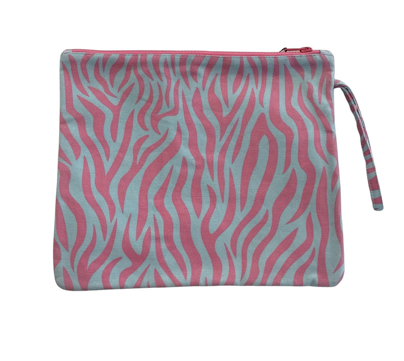 POUCH - PINK & BLUE ZEBRA