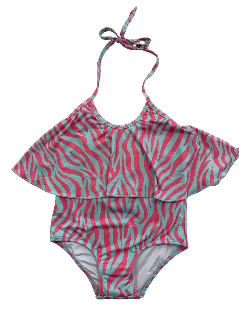 GIRLS SWING FULL PIECE - PINK & BLUE ZEBRA