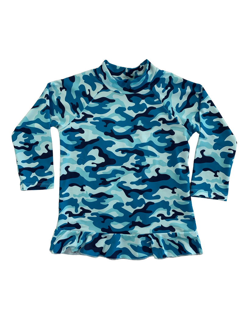 GIRLS RASHIE - BLUE CAMO