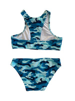 GIRLS CROP BIKINI - BLUE CAMO