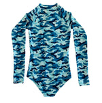 GIRLS SURF SUIT - BLUE CAMO