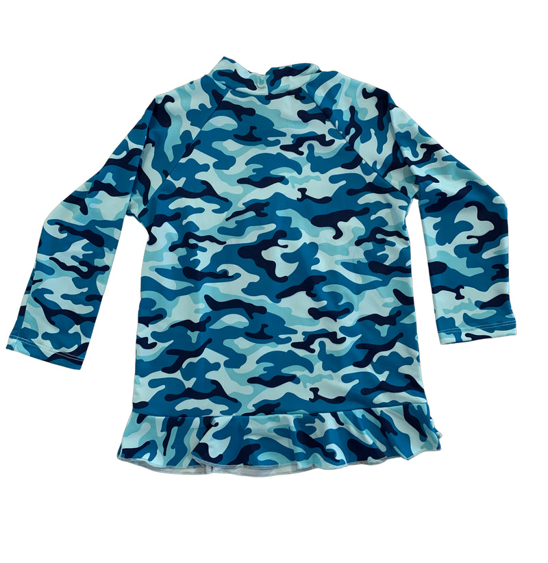 GIRLS RASHIE - BLUE CAMO