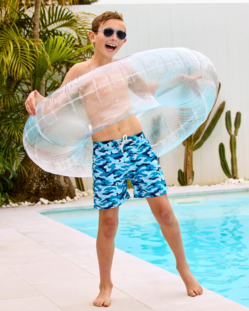 BOYS BOARDIES - BLUE CAMO