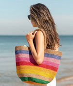 Rainbow Raffia Bag