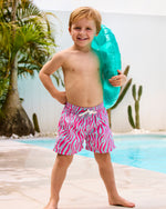 BOYS BOARDIES - PINK & BLUE ZEBRA